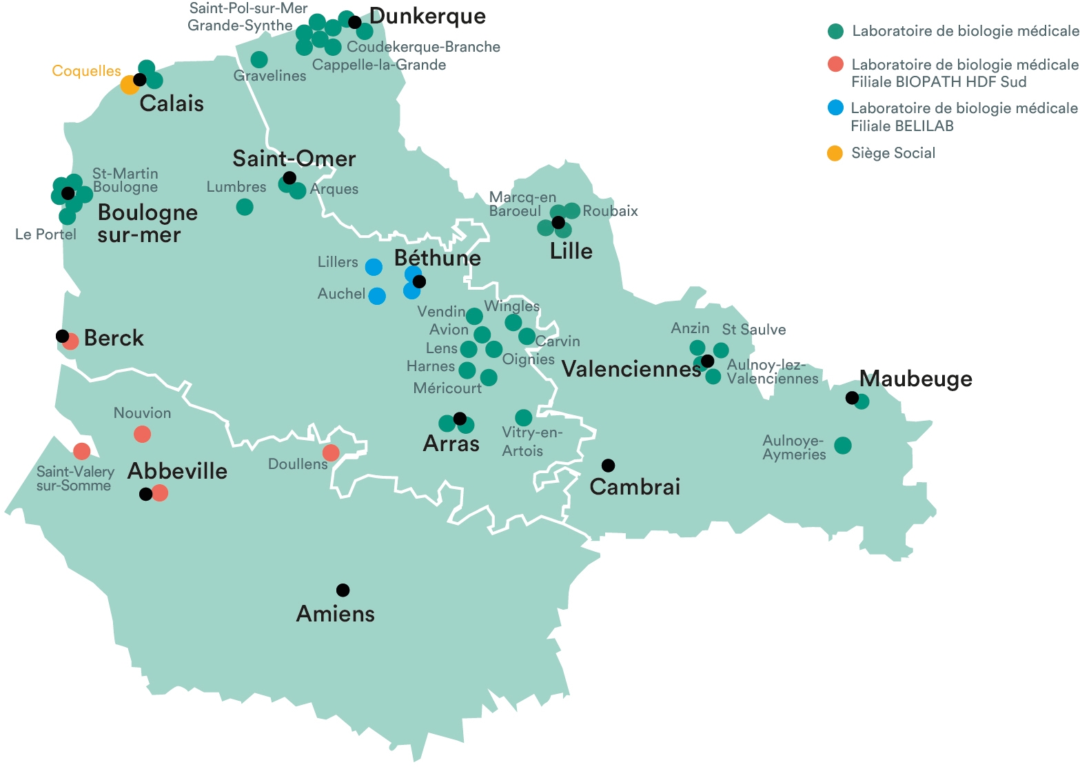Cartes des laboratoires de BIOPATH